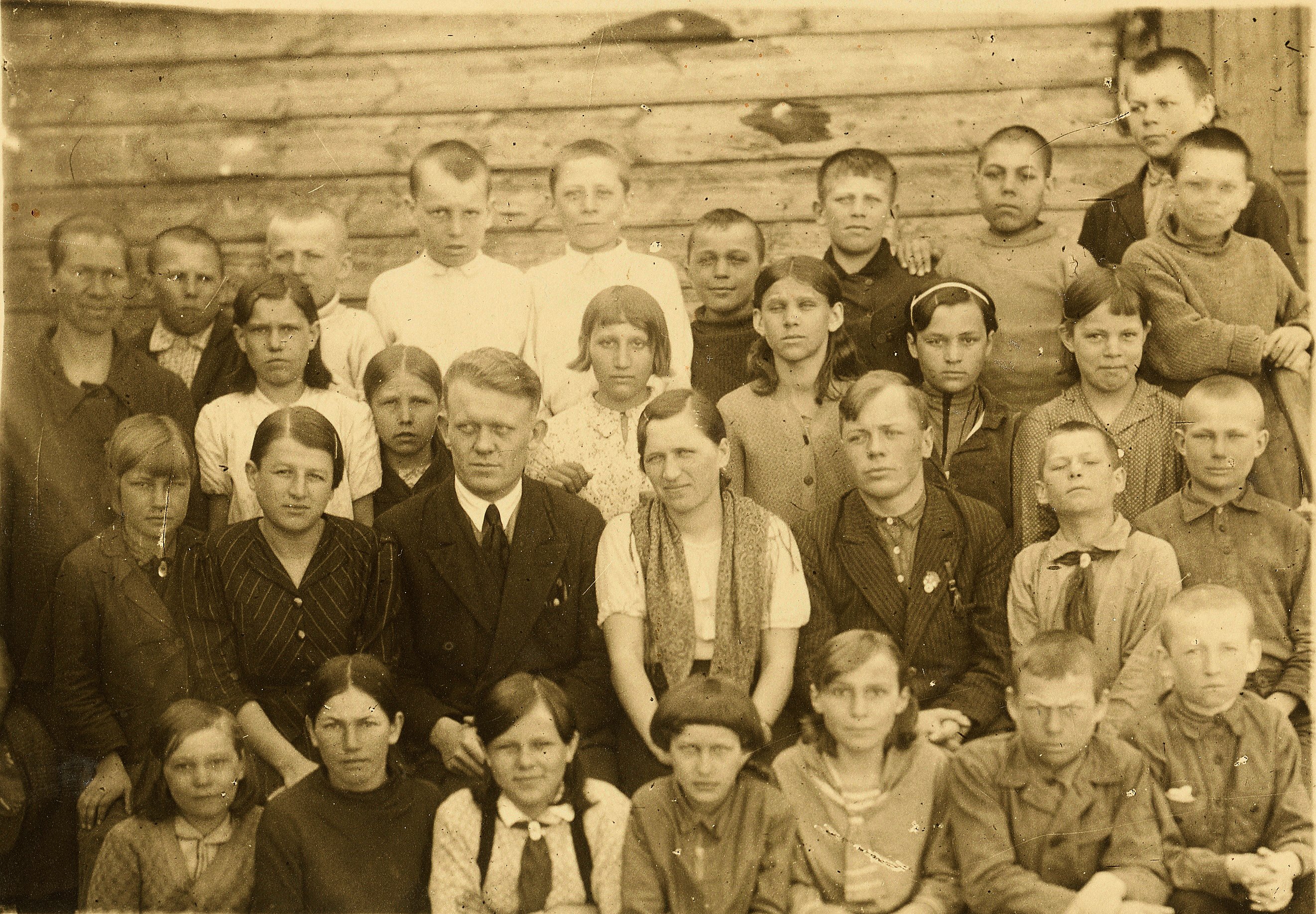 Село Оглухино. Школа село Петелино 1937 год. Школа 1937 года